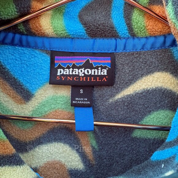 Patagonia Synchilla Snap-T Fleece Pullover Arctic‎ Collage Northern Green Small - Picture 4 of 15